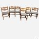 6 Vintage Brutalist Dining Chairs, 1970