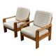Vintage armchair set of 2 pinewood pine 70s design