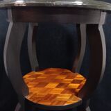 Old Side Table Redesigned with Mahogany Marquetry