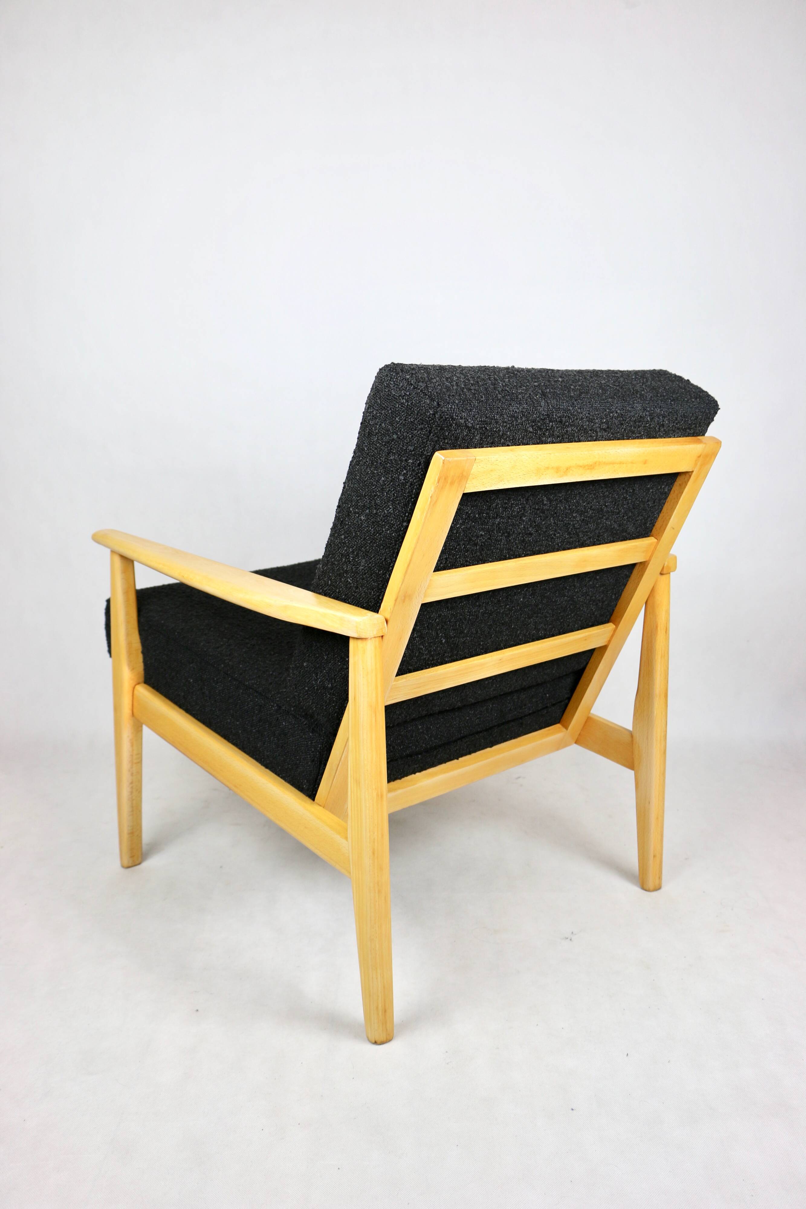 Fauteuil boucle noir danois, 1970s