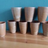 Set of 8 hand-turned stoneware cups or glasses