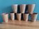 Set of 8 hand-turned stoneware cups or glasses