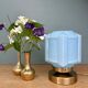 Lampe à poser globe vintage art déco en opaline bleue