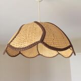 Vintage pendant lamp in natural fibers and fabric