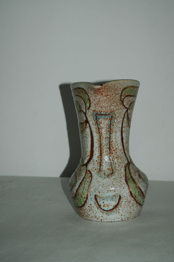 Pichet vase céramique zoomorphe oiseau Accolay 1960