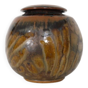 Vase boule en grés 1970
