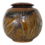 1970s stoneware round vase