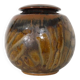 1970s stoneware round vase