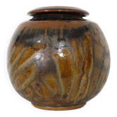 1970s stoneware round vase