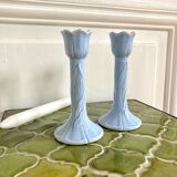 Pair of tulip candlesticks
