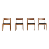 Set Of 4 Midcentury Danish Style Teak Chairs.