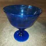 Glass cup of Biot, cobalt blue