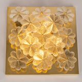 Magnificent small wall lamp/ceiling fixture in glass in the shape of a flower E. Palme, Germany.