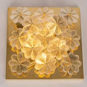 Magnificent small wall lamp/ceiling fixture in glass in the shape of a flower E. Palme, Germany.