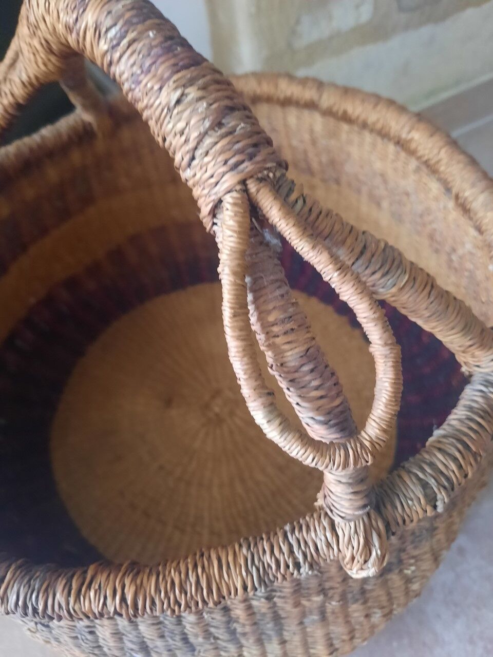 Old basket in soft wicker