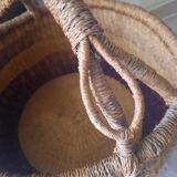 Old basket in soft wicker