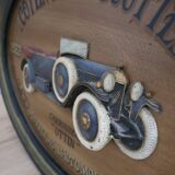 Wooden painting old car country corner 60s