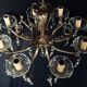 8 lights, crystal, bronze and brass chandelier