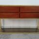Console à tiroirs en laiton et bois années 70