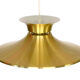 Brass colored aluminium pendant light, Denmark 1970s