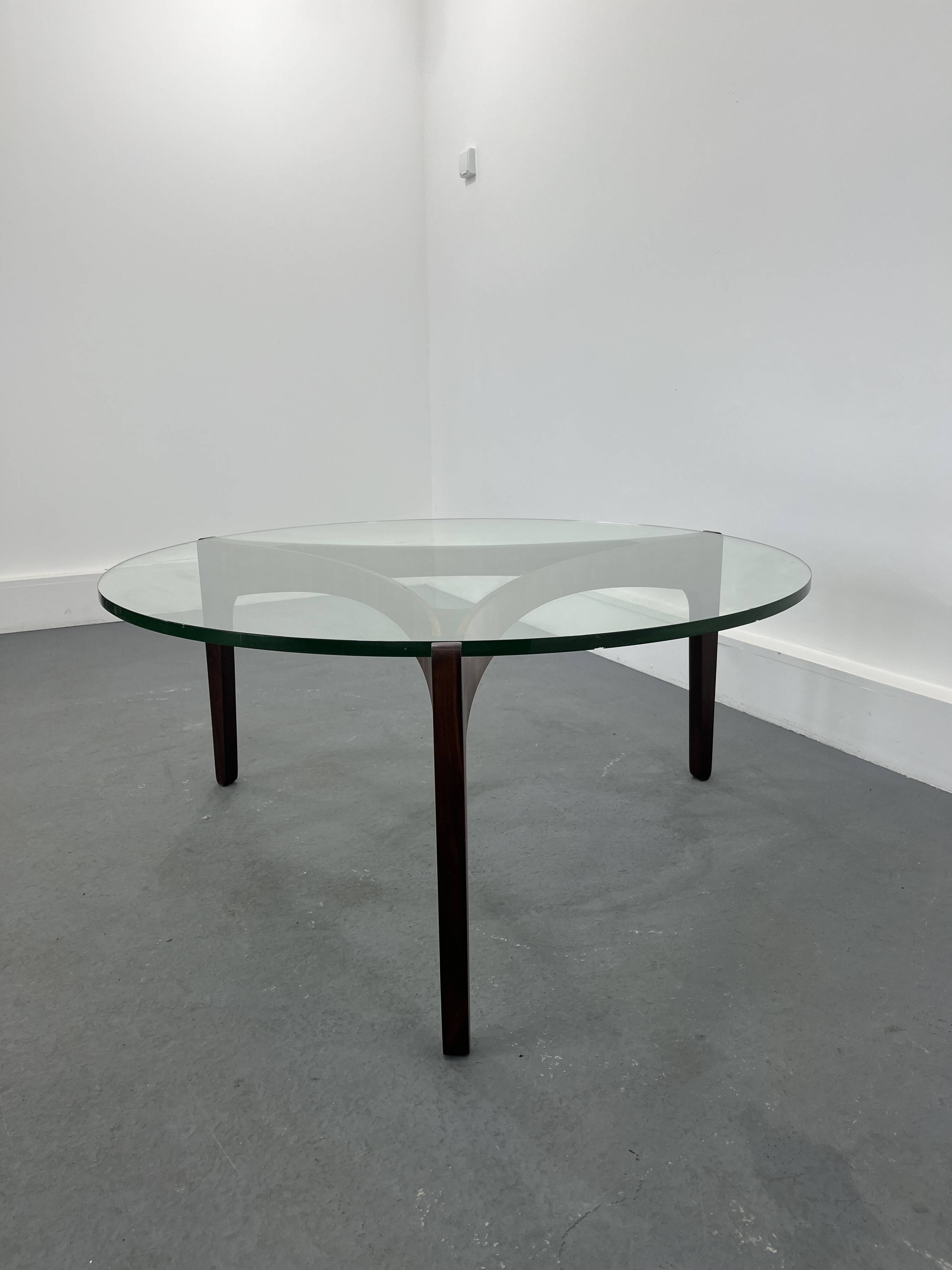 Rosewood coffee table by Sven Ellekaer for Christian Linneberg Mobelfabrik, 1960s