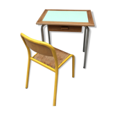 School desk and chair