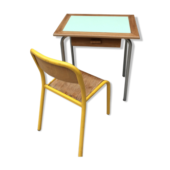 School desk and chair