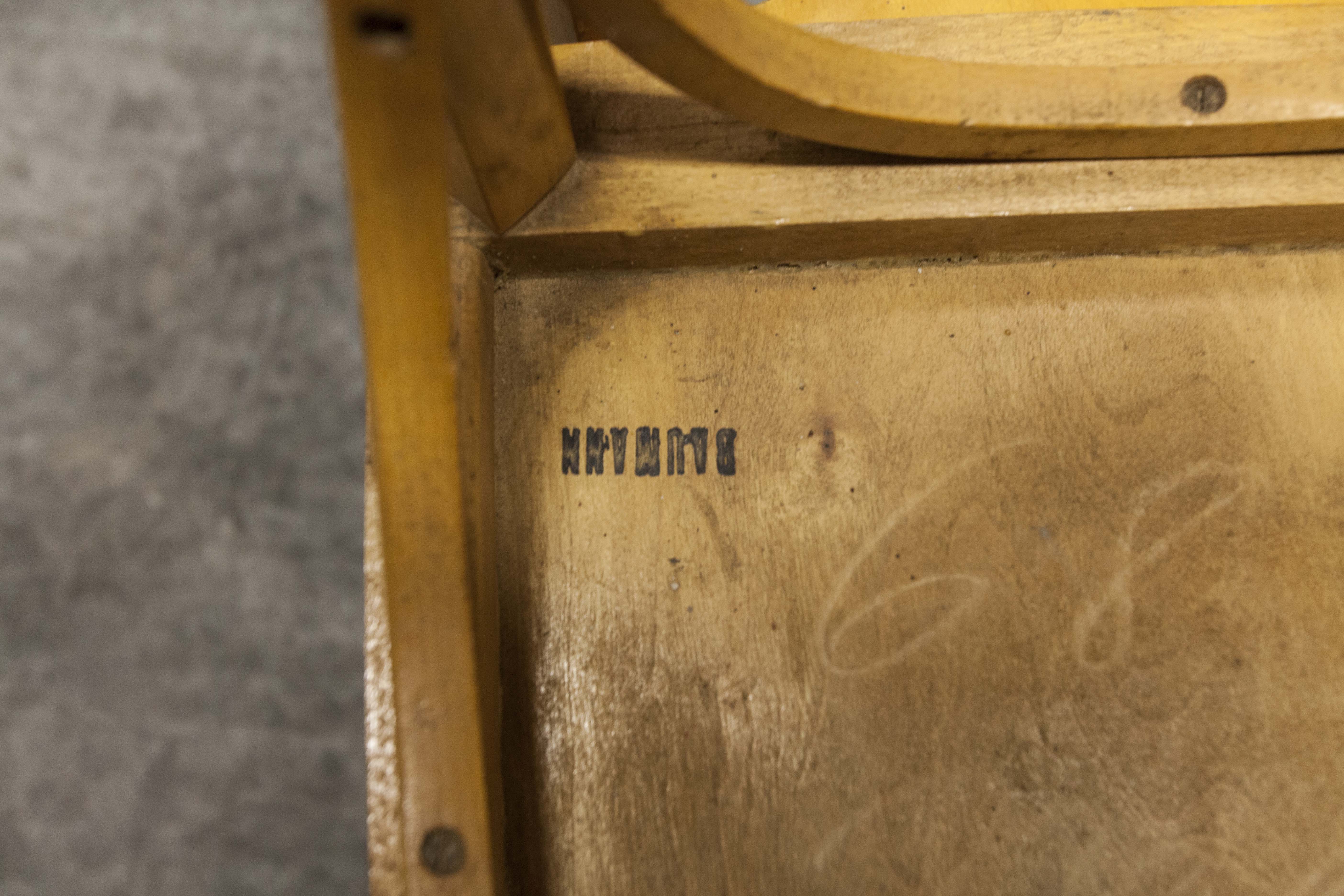 Pair of chairs bistro Baumann 1970s honey color