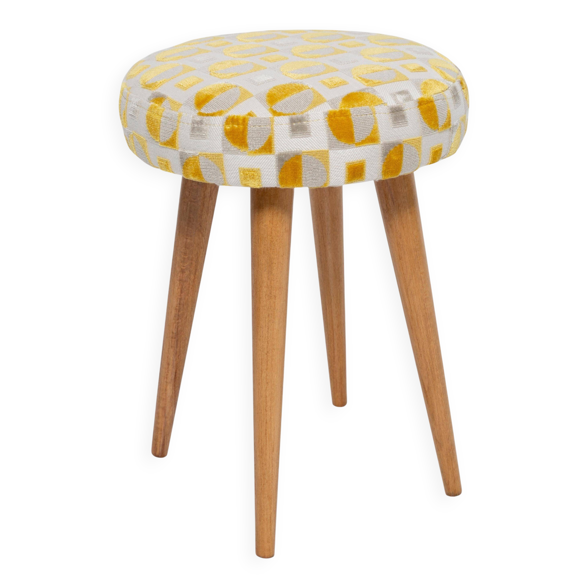 Yellow and beige mid-century stool, Europe, 1960s