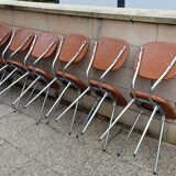 8 vintage chairs in skaï