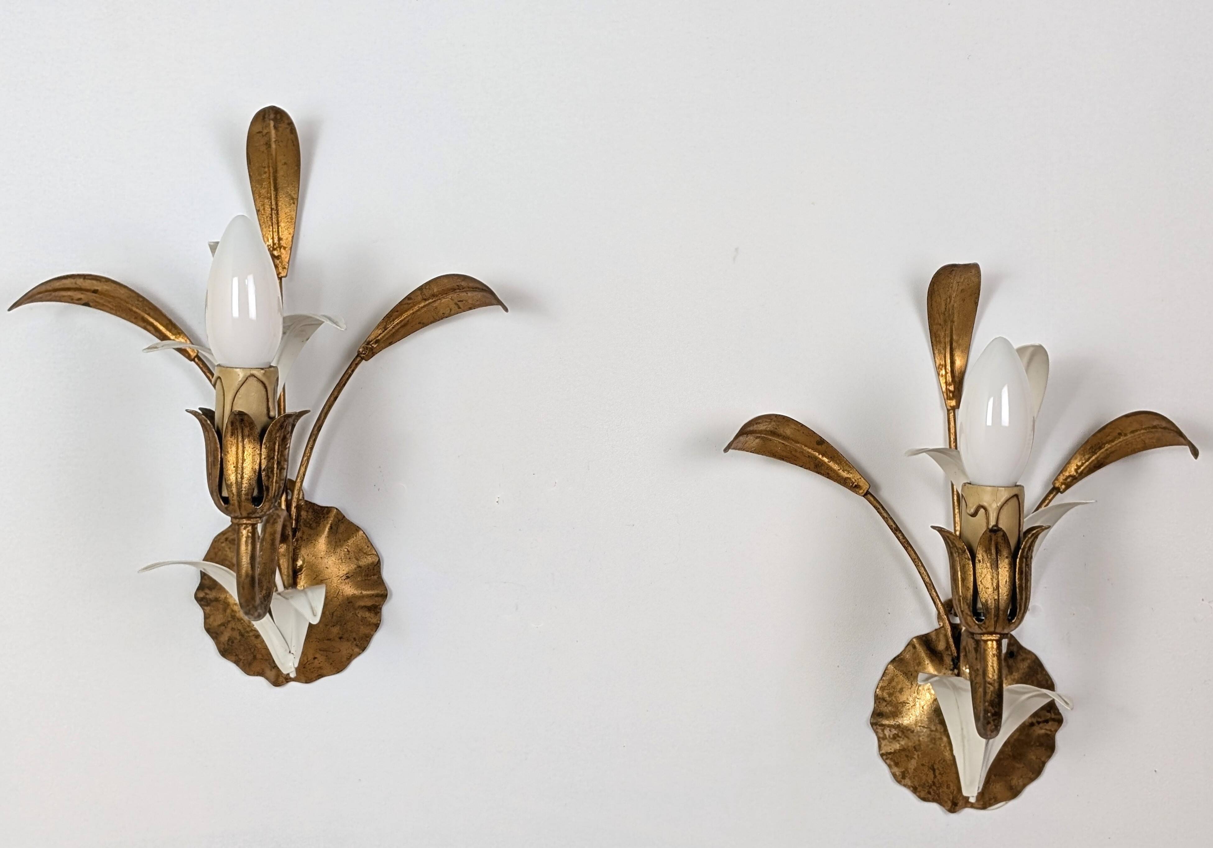 Paire appliques feuilles