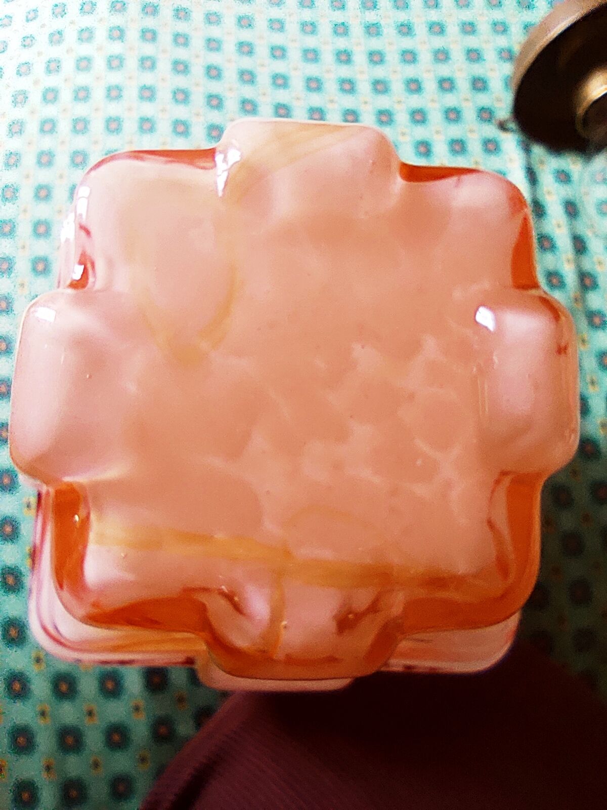 Art Deco pendant lamp in pink glass