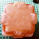 Art Deco pendant lamp in pink glass