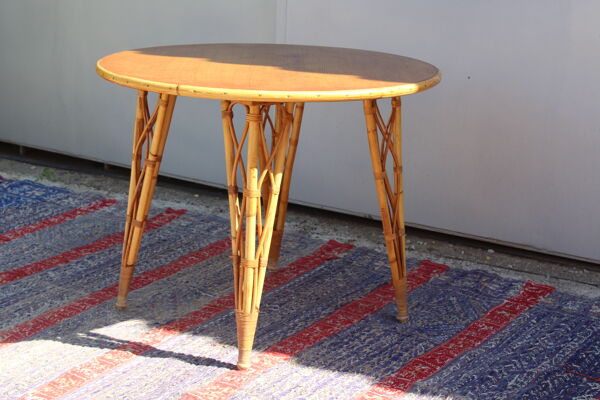 Table ronde rotin