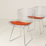 Set of four Model 420C dining chairs designed by Harry Bertoia for Knoll International, USA, 1960s