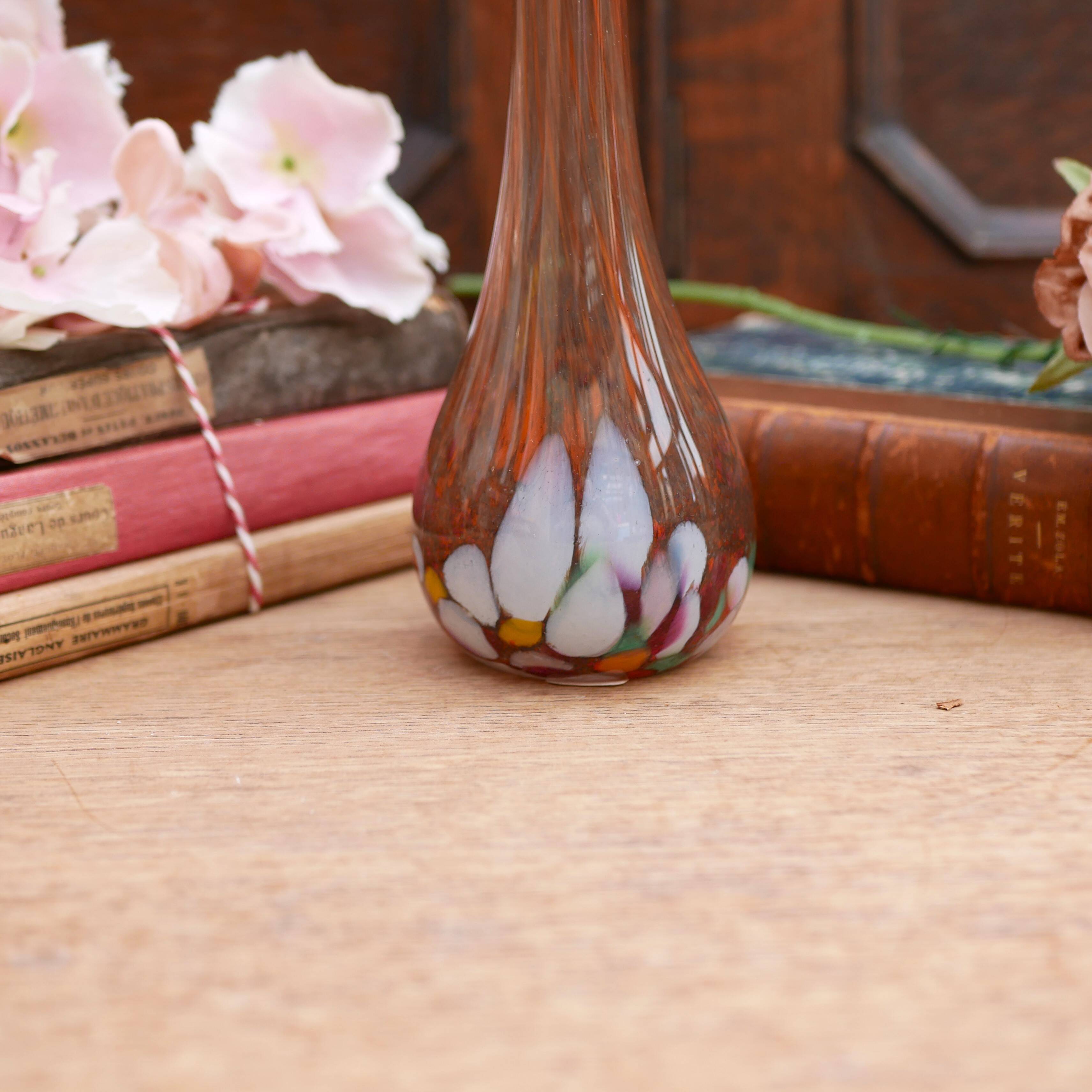 Soliflore vase in glass paste with a lava effect