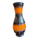 Vintage black/orange fat lava vase