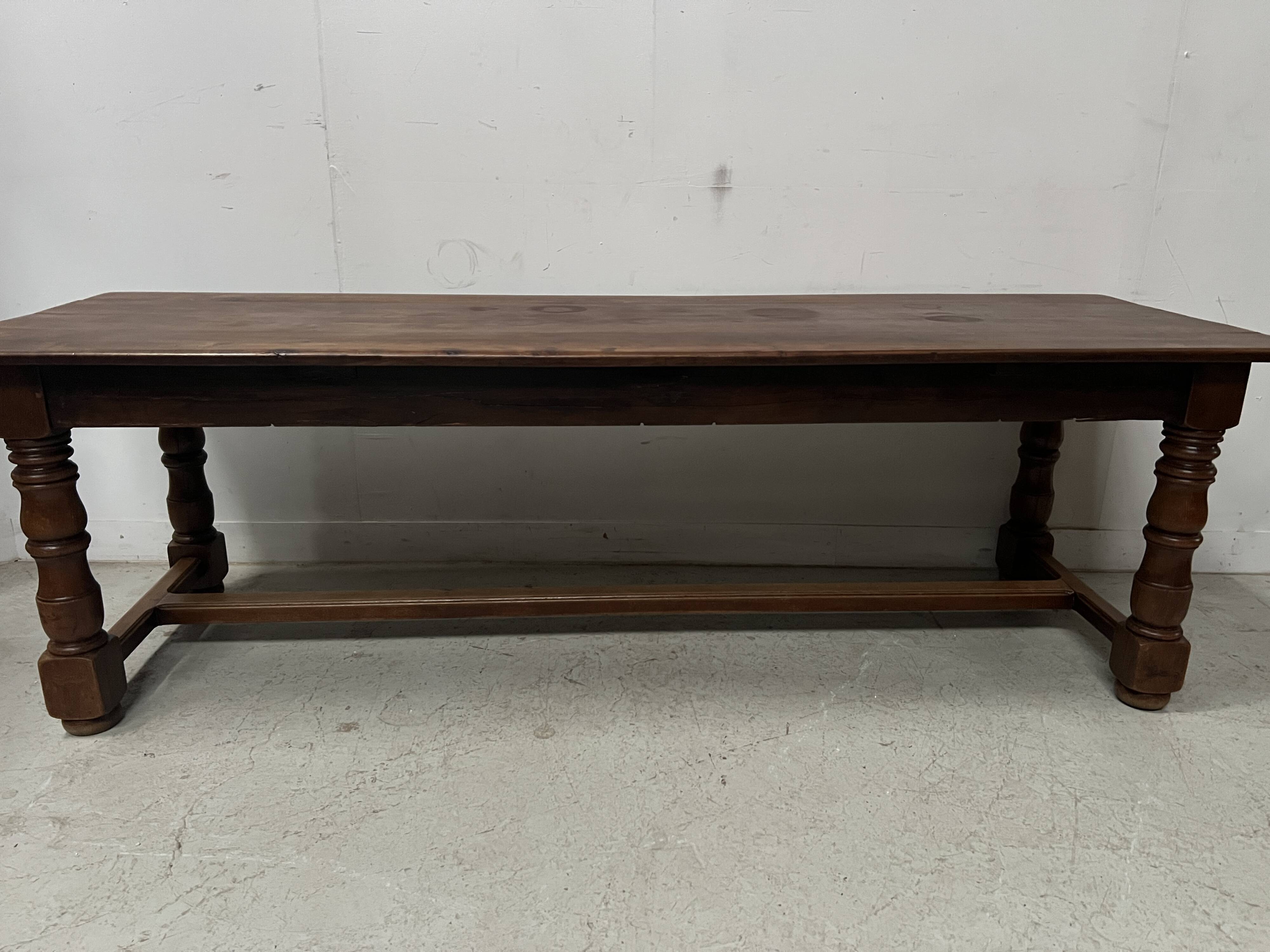 Large 19th Century Farmhouse Table in Solid Beech