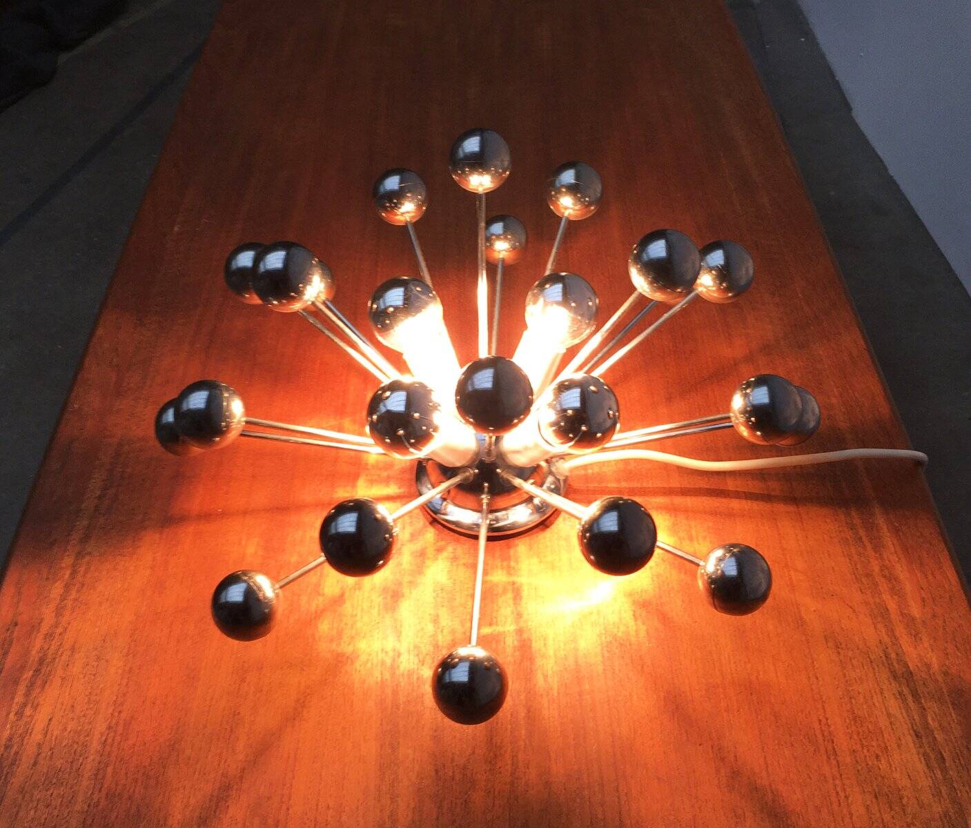 German atomic table lamp from the mid-century space age by Cosack.