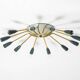 Very nice large 12-armed Mid Century Modern Brass Sputnik ceiling lamp