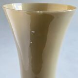 Beige opaline vase with hand-painted flower addition