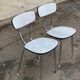 2 chaises formica beige et acier 1980
