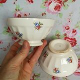 2 old Badonviller bowls to walk with vintage flowers