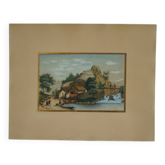 Ad. Moret "Antique Scene" Gouache watercolour signed and dated 1902