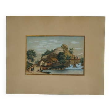 Ad. Moret "Antique Scene" Gouache watercolour signed and dated 1902