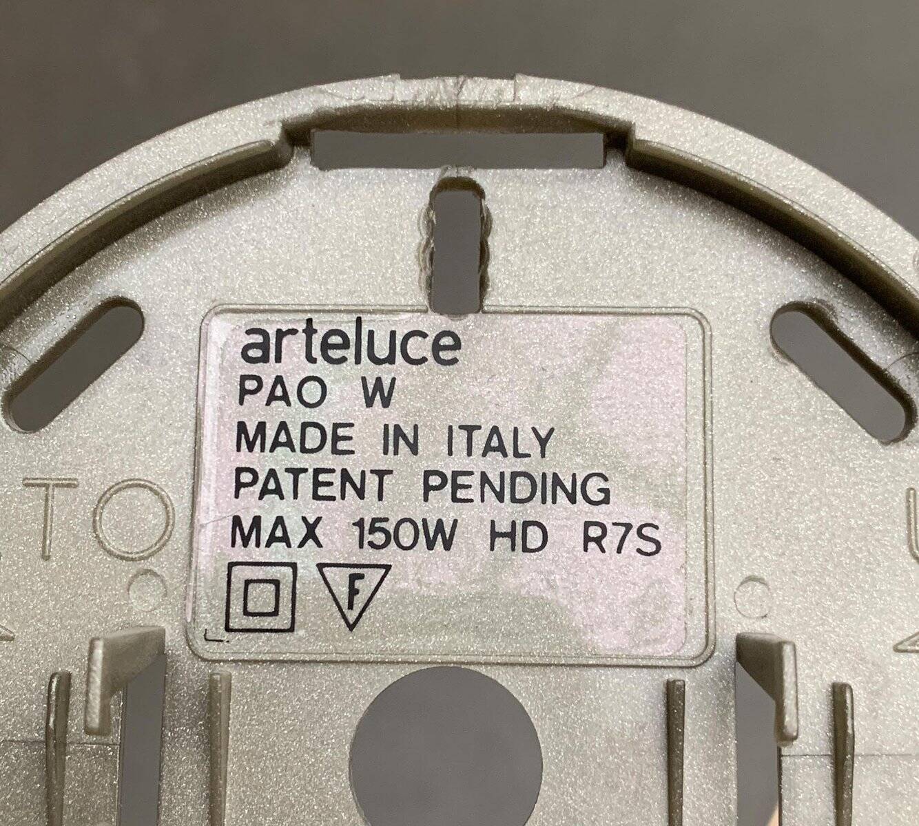 Postmodern Italian model Applique Pao W by Matteo Thun for Arteluce, 1990s.