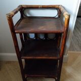 Rattan shelf, bamboo, 70s
