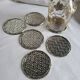 6 Coasters - Silver-plated coasters
