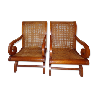 Fauteuils bois et cannage