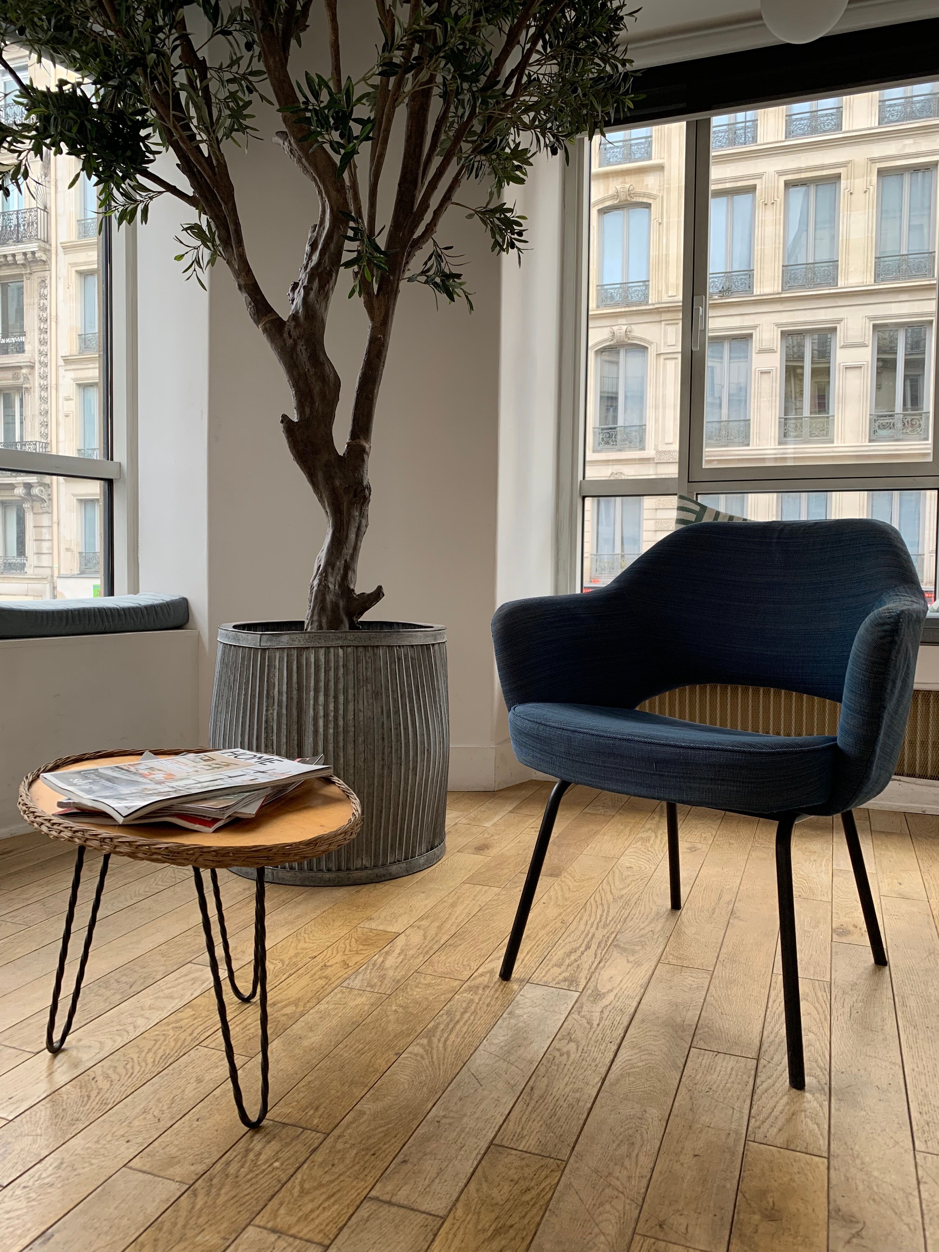 Blue armchair in the 1970s